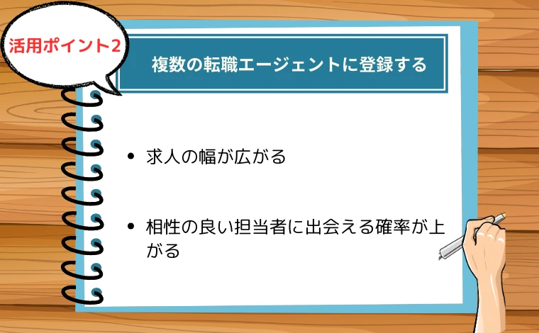 リクルートエージェント活用時のコツ「複数の転職エージェントに登録する」