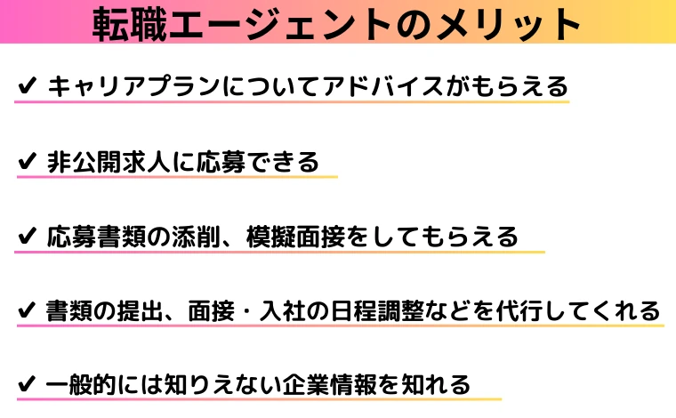 転職エージェントのメリット