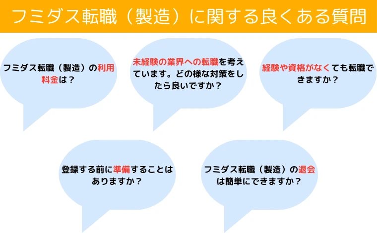 フミダス転職（製造）に関する良くある質問