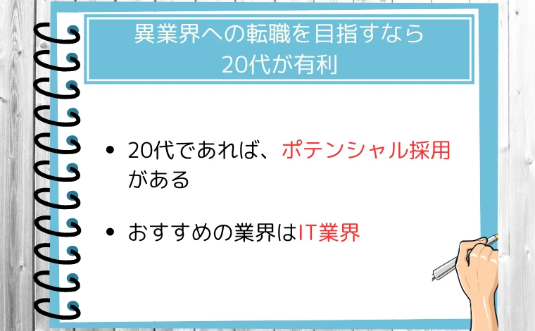 異業界への転職を目指すなら20代が有利