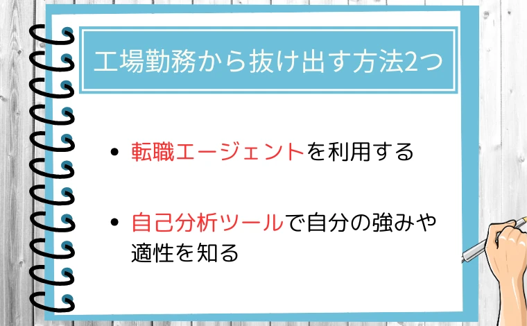 工場勤務から抜け出す方法2つ