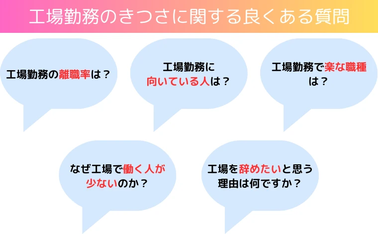 工場勤務のきつさに関する良くある質問