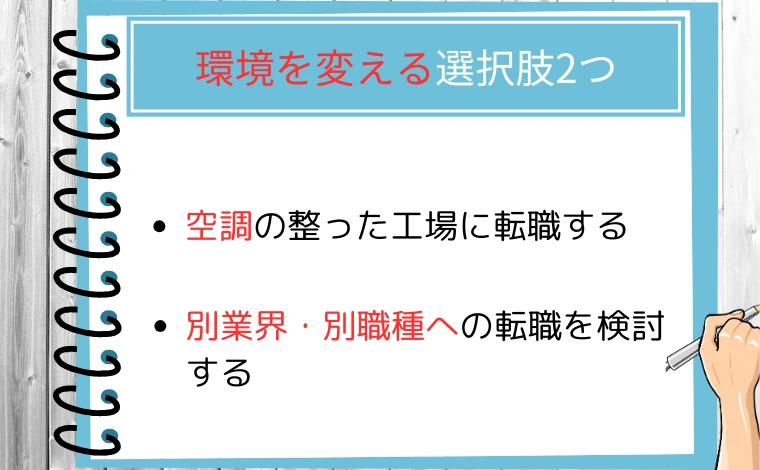 「環境を変える」選択肢2つ